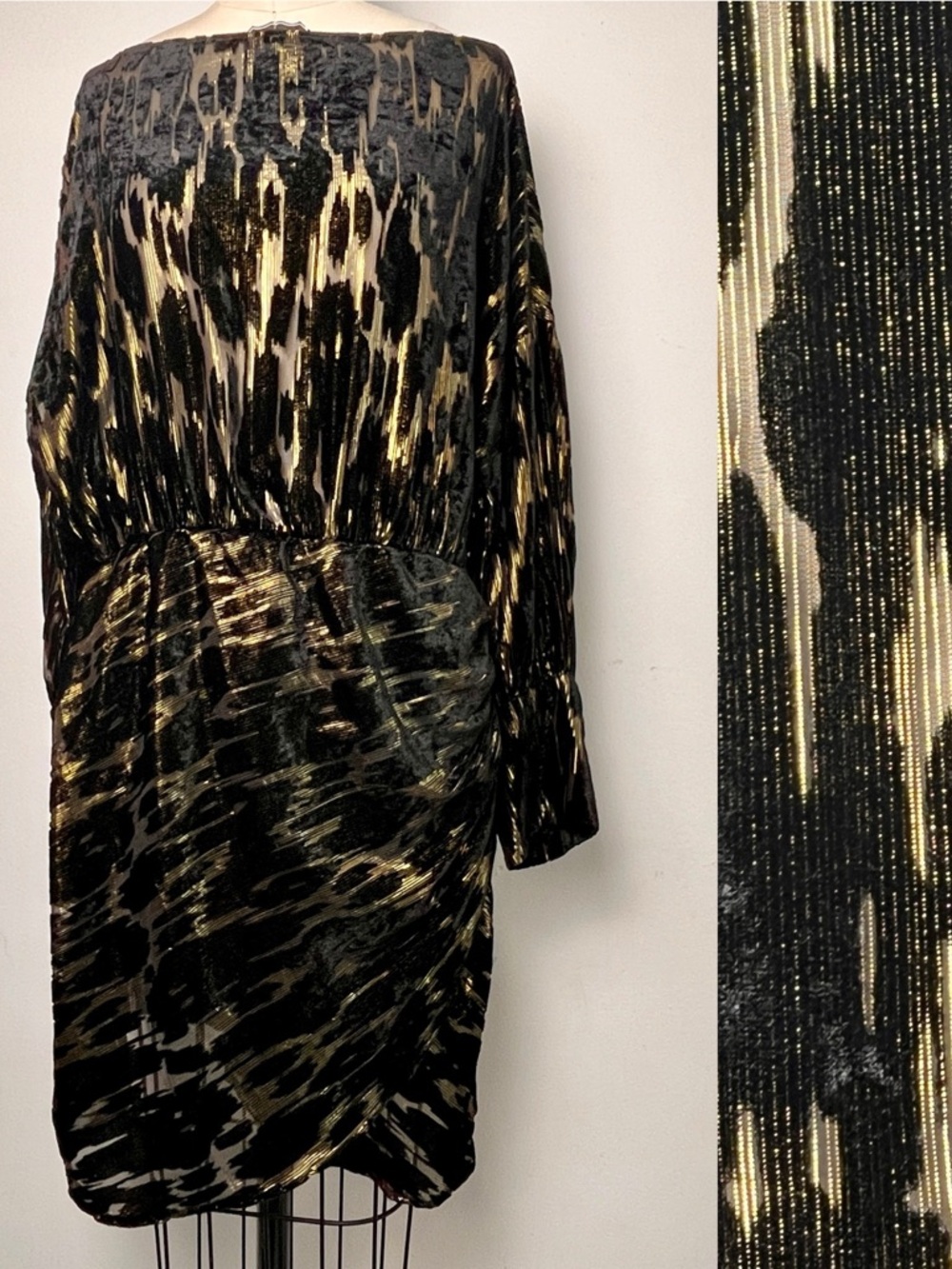 Zara Black and Gold Long Sleeve Dress